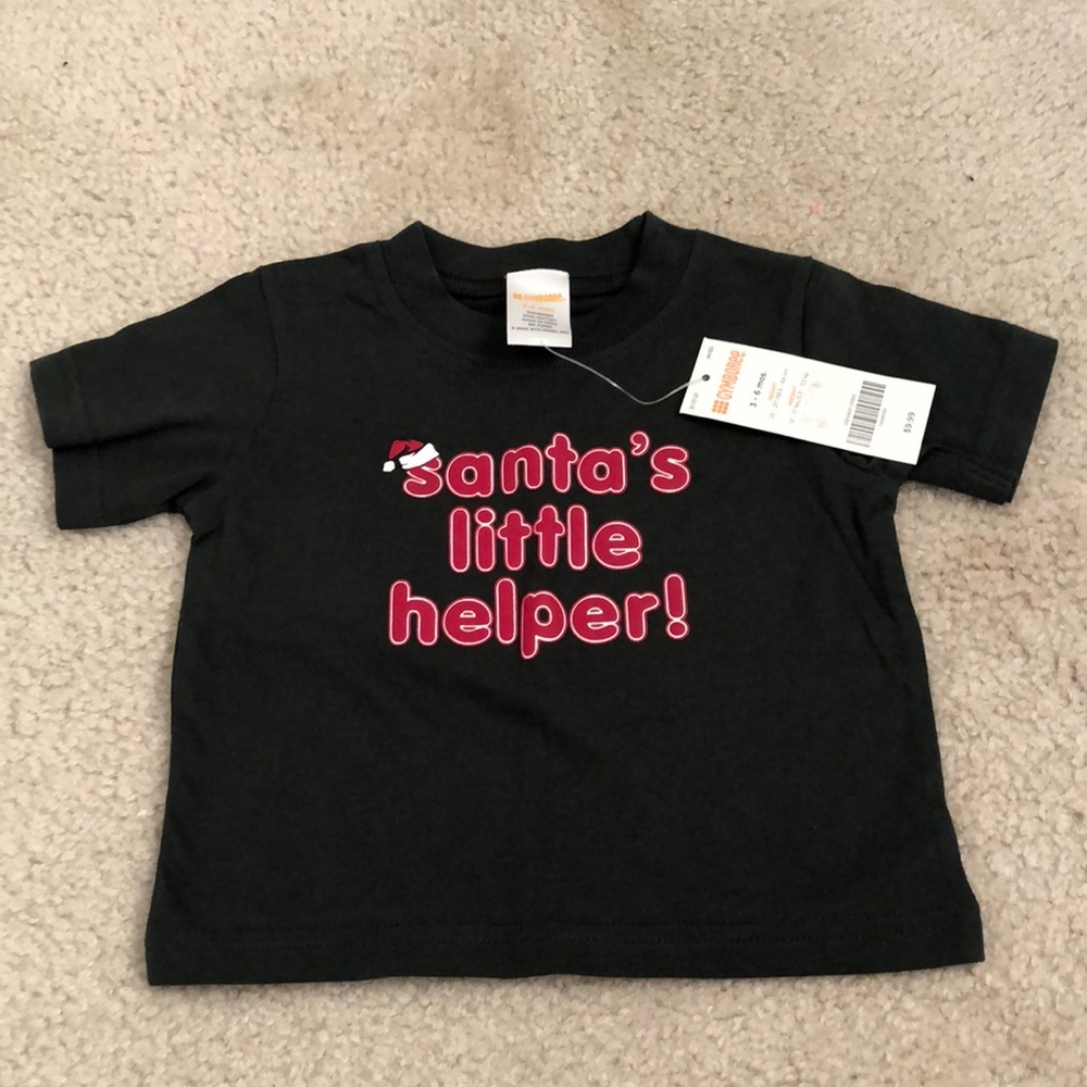 Santa’s Little Helper Baby Shirt NWT